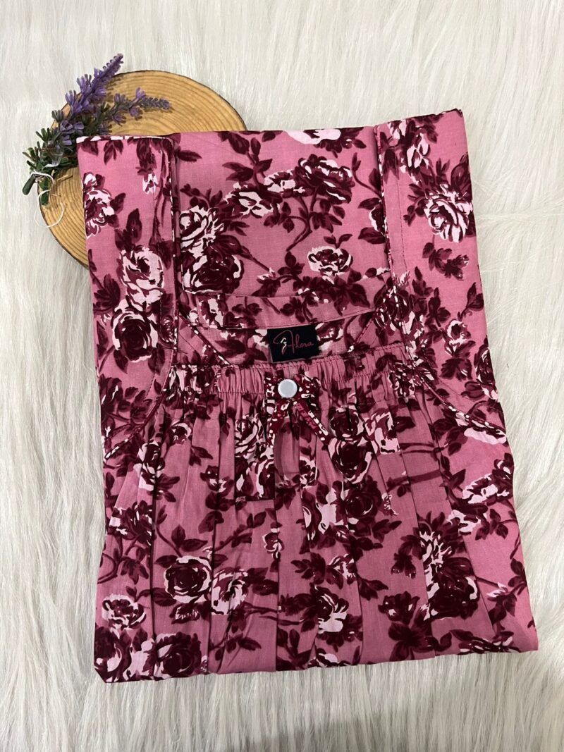 Front Elastic Pleated Nighty