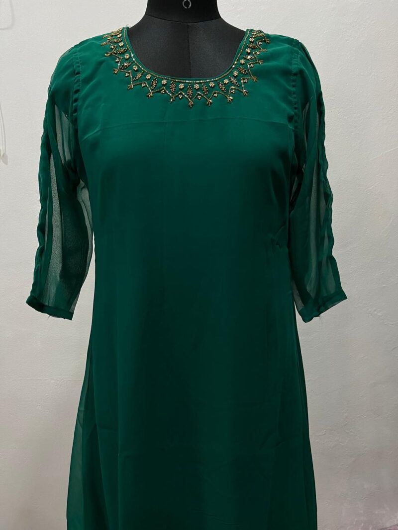 Handworked Georgette A-Line Kurti