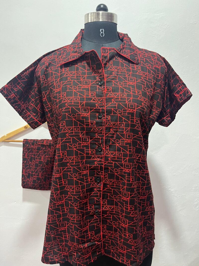 FULL OPEN BUTTON COTTON NIGHT DRESS