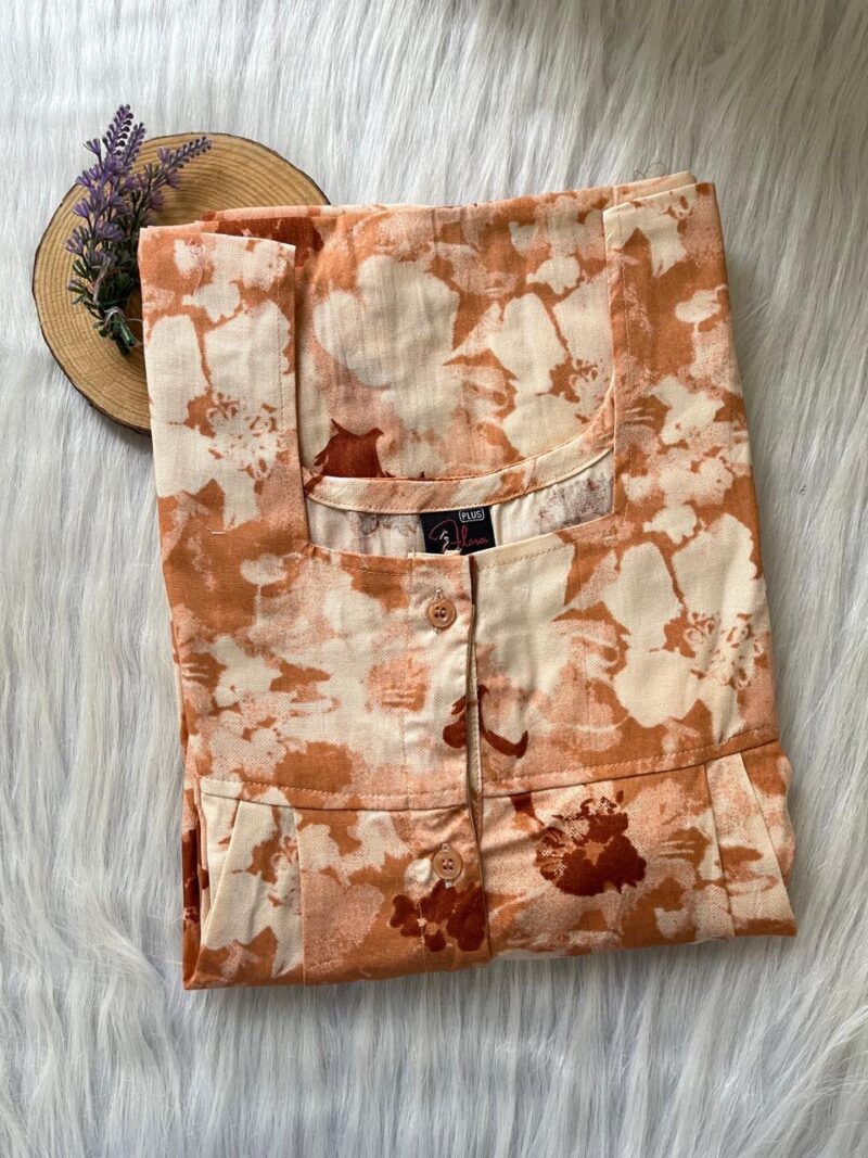 Full Open Button Pleated Nighty