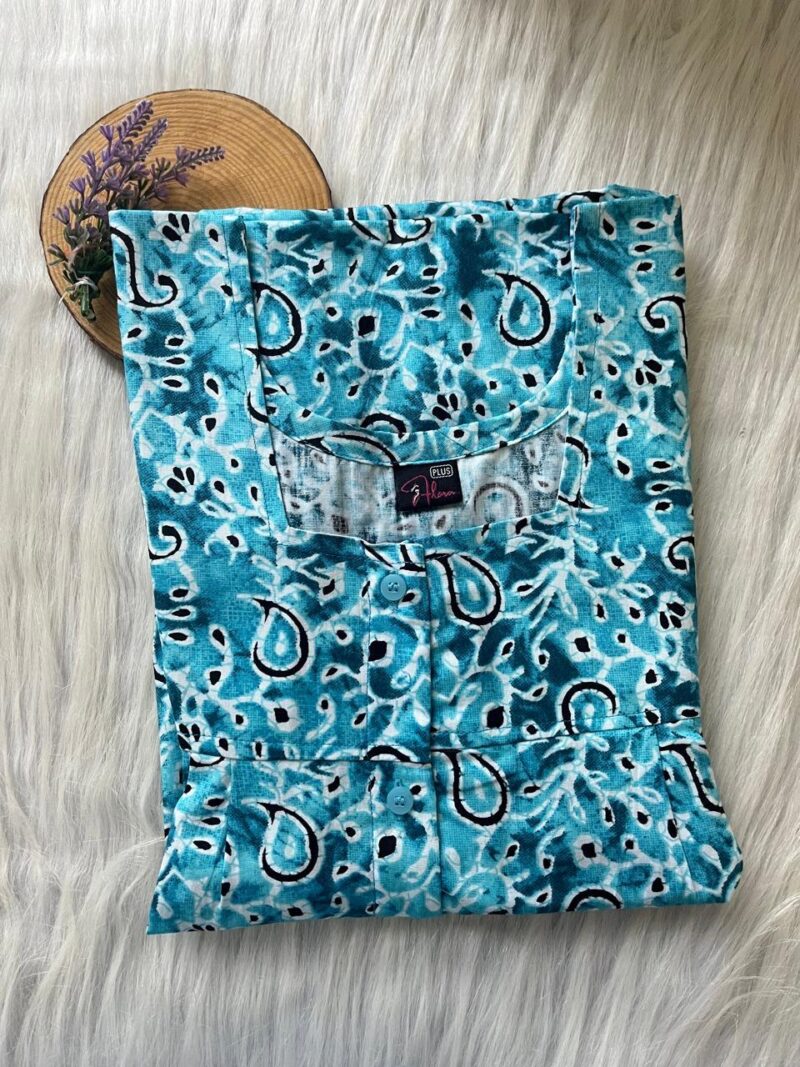 Full Open Button Pleated Nighty