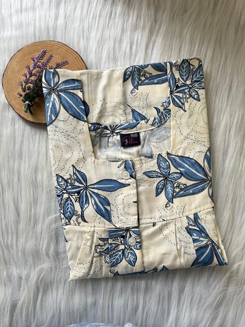 Full Open Button Pleated Nighty