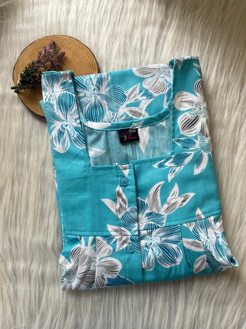 Full Open Button Pleated Nighty