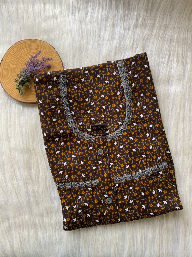 DOUBLE LACE WITH OPENABLE BUTTON NIGHTY (Copy)