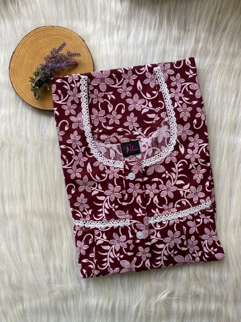 DOUBLE LACE WITH OPENABLE BUTTON NIGHTY