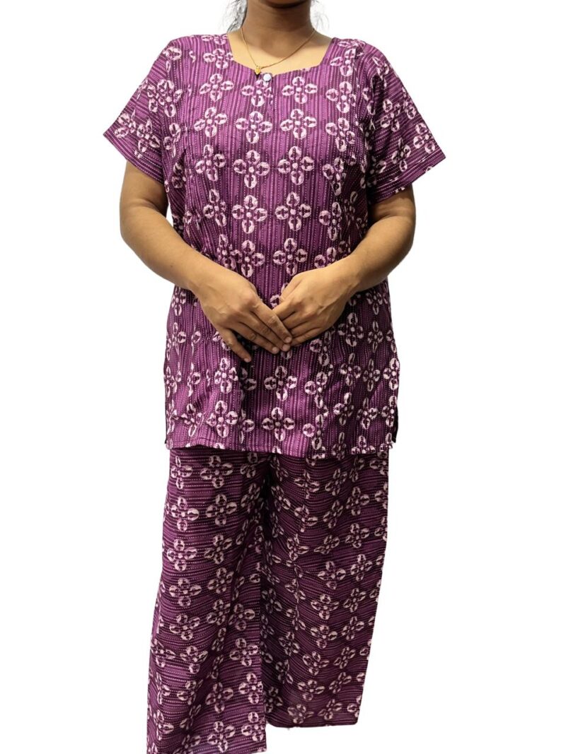 Kantha Cotton Feeding Nightdress With Palazzo Pant