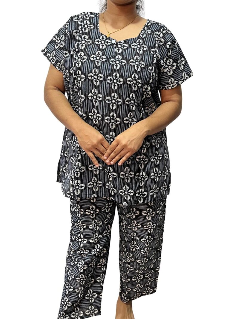 Kantha Cotton Feeding Nightdress With Palazzo Pant