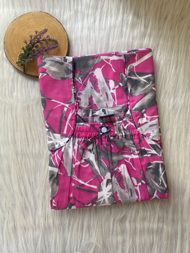 Front Elastic Pleated Nighty