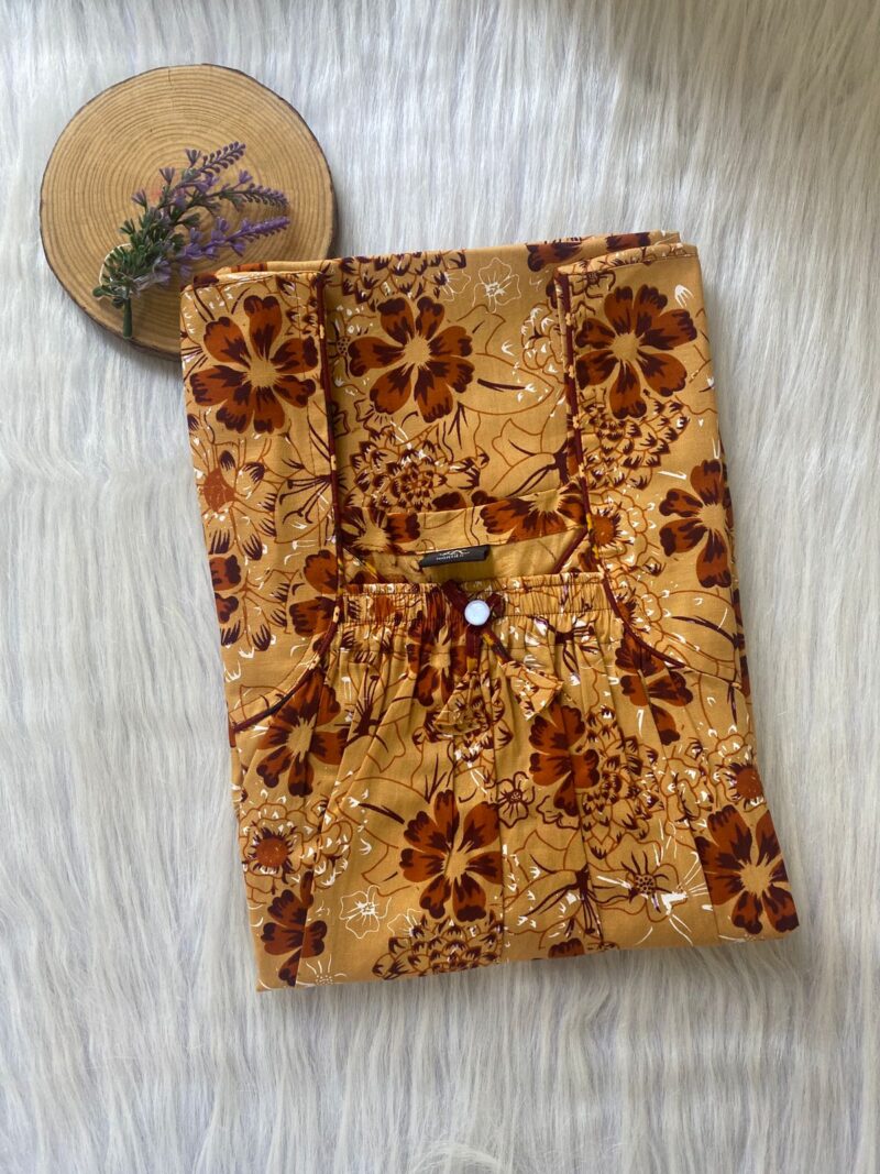 Front Elastic Pleated Nighty