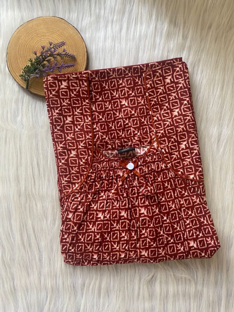 Front Elastic Pleated Nighty