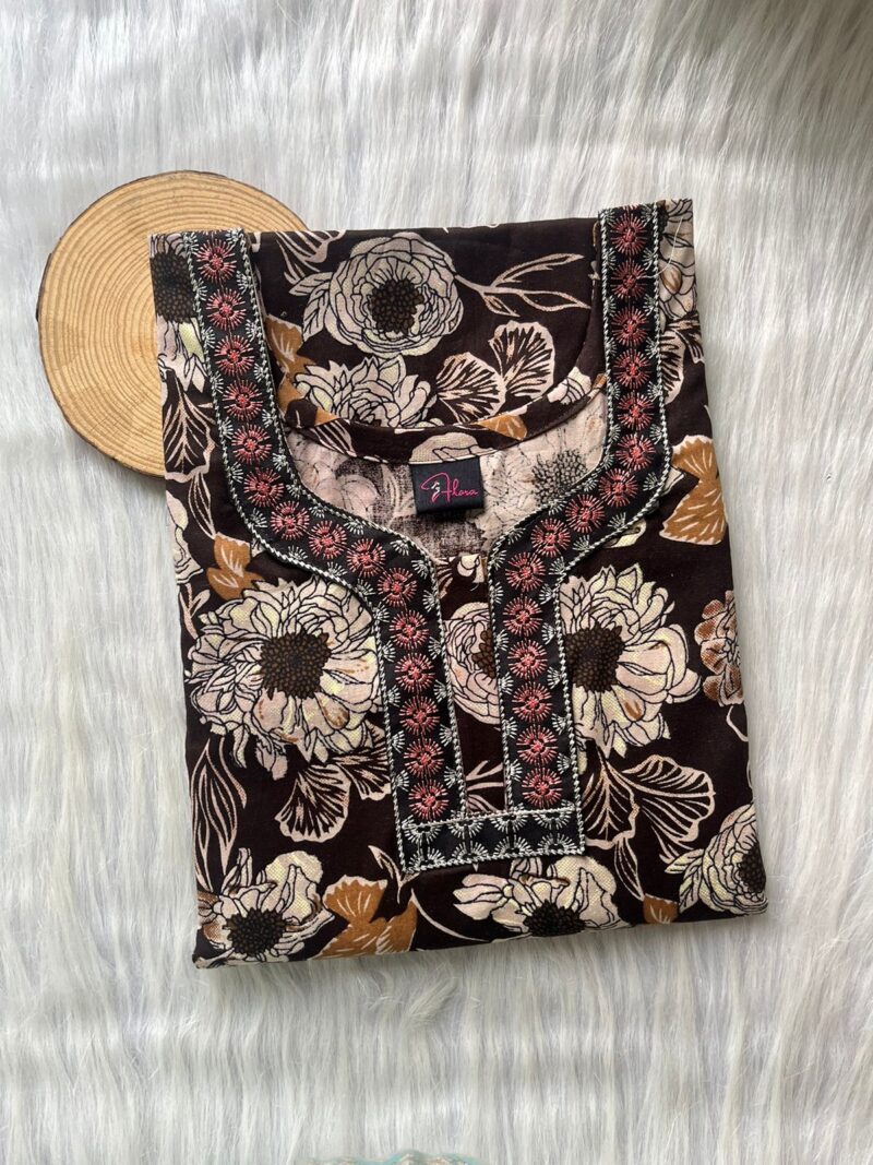 Neck Embroidery Nighty