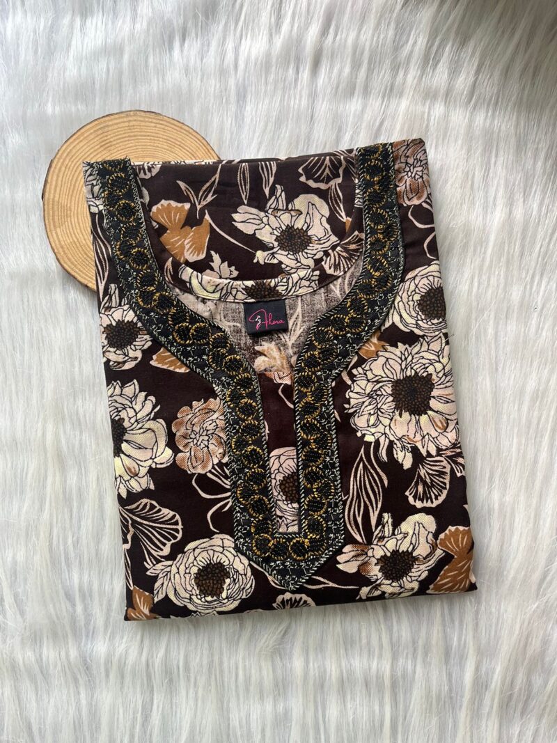 Neck Embroidery Nighty