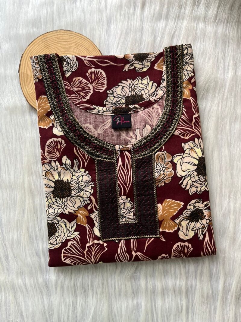 Neck Embroidery Nighty
