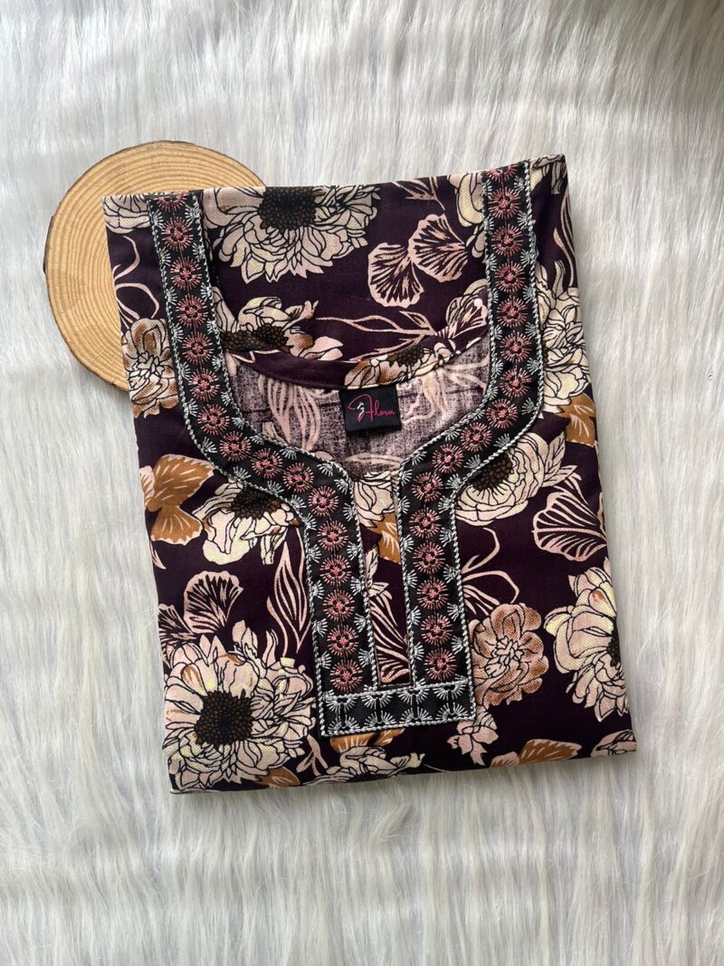 Neck Embroidery Nighty