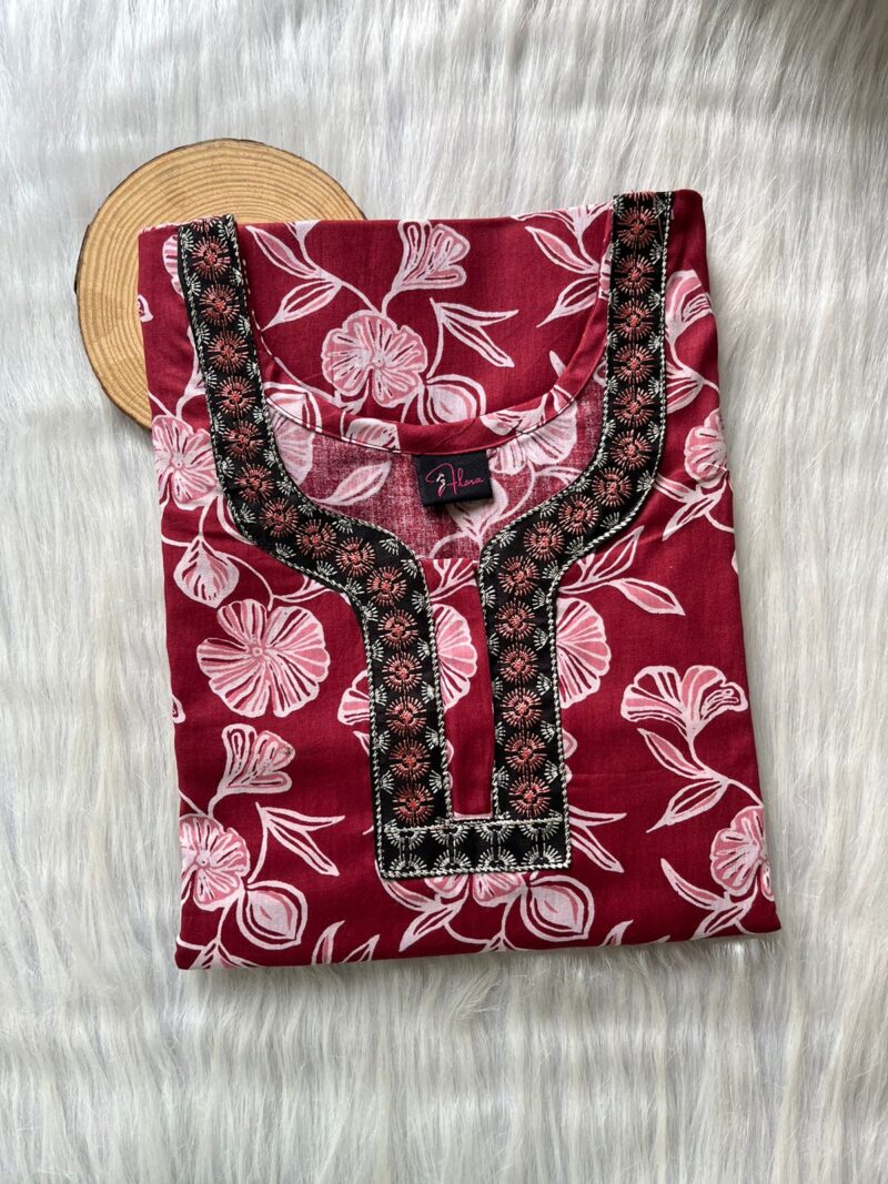 Neck Embroidery Nighty