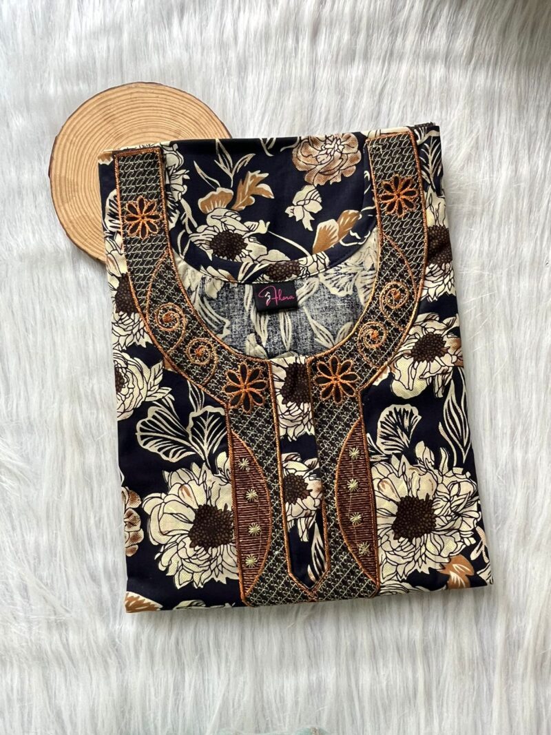 Neck Embroidery Nighty