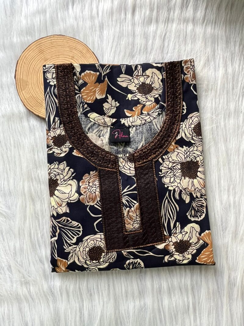 Neck Embroidery Nighty