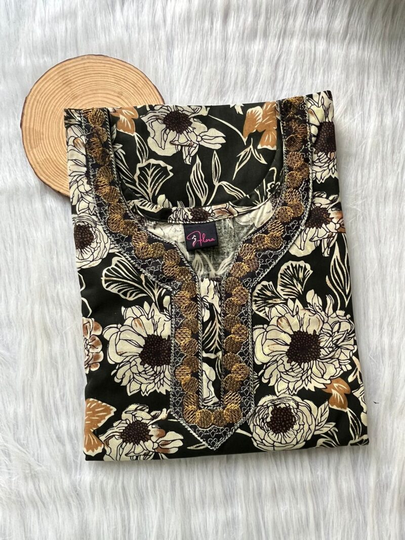 Neck Embroidery Nighty