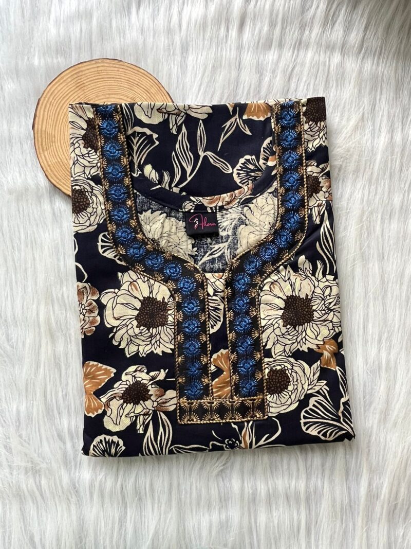 Neck Embroidery Nighty