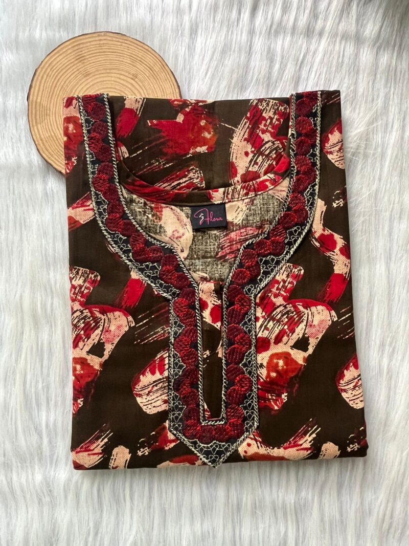 Neck Embroidery Nighty