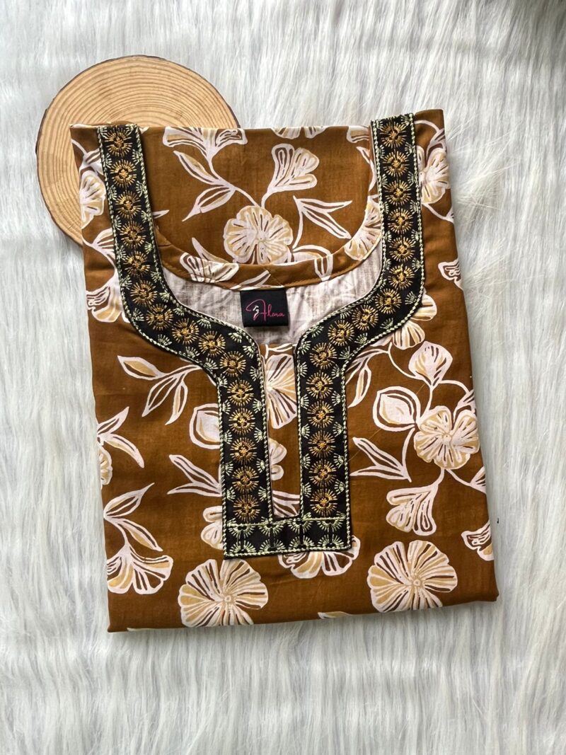 Neck Embroidery Nighty