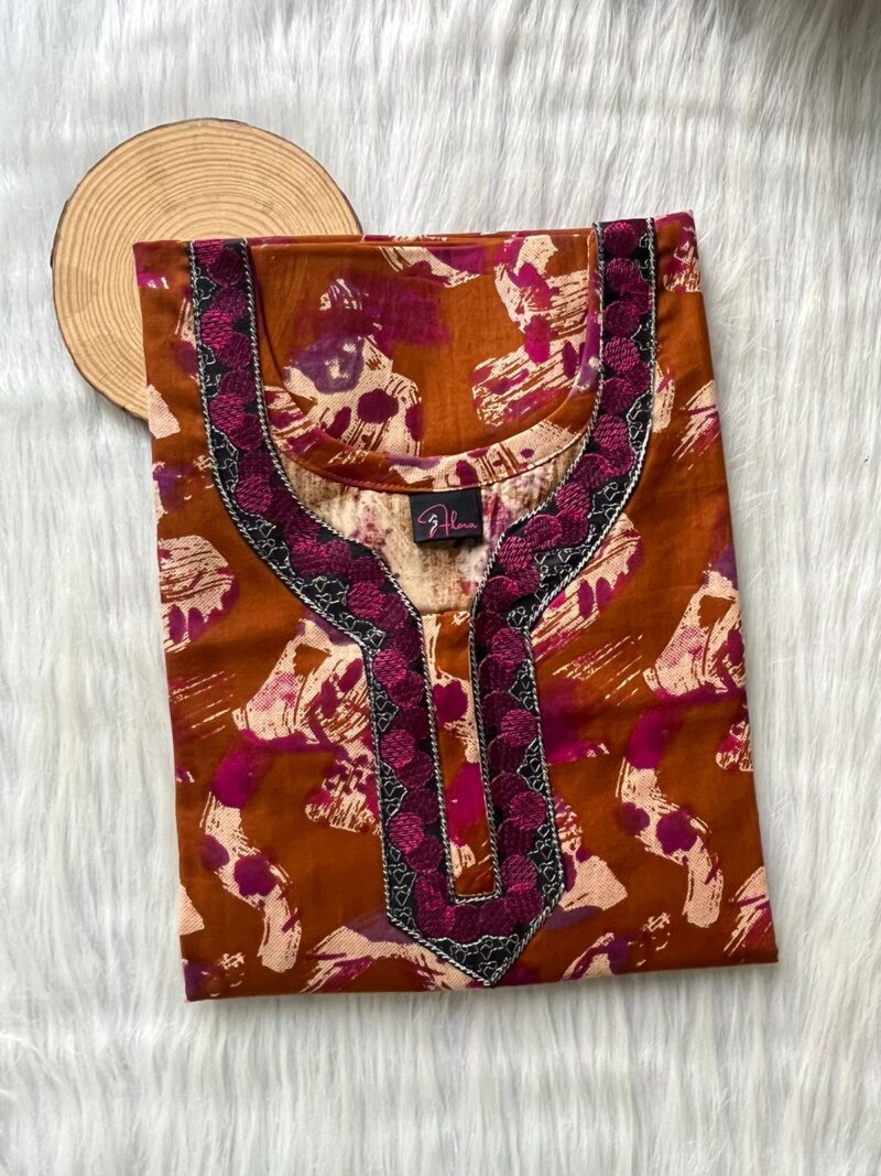 Neck Embroidery Nighty