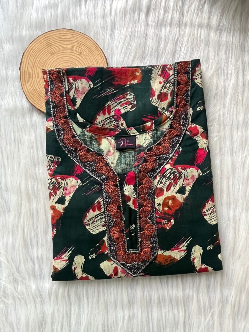 Neck Embroidery Nighty