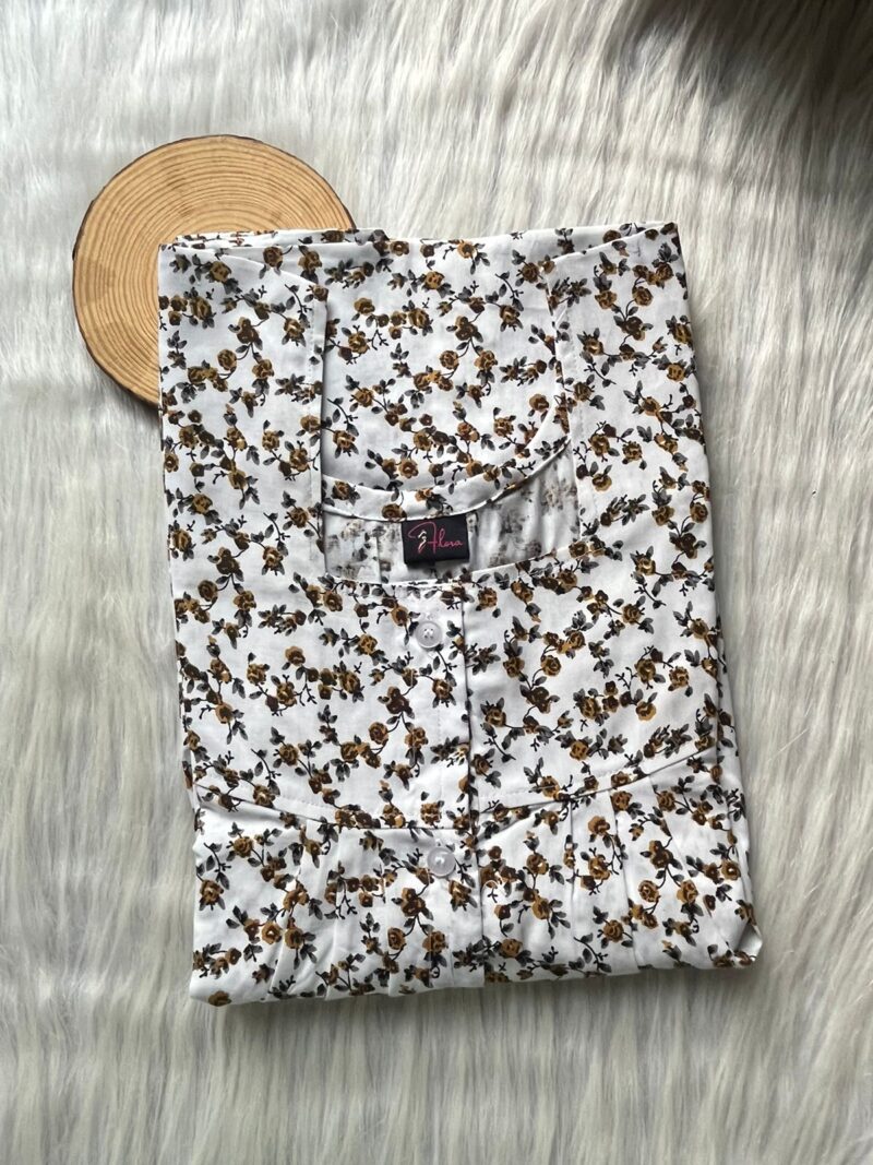 Pleated Full Open Button Nighty