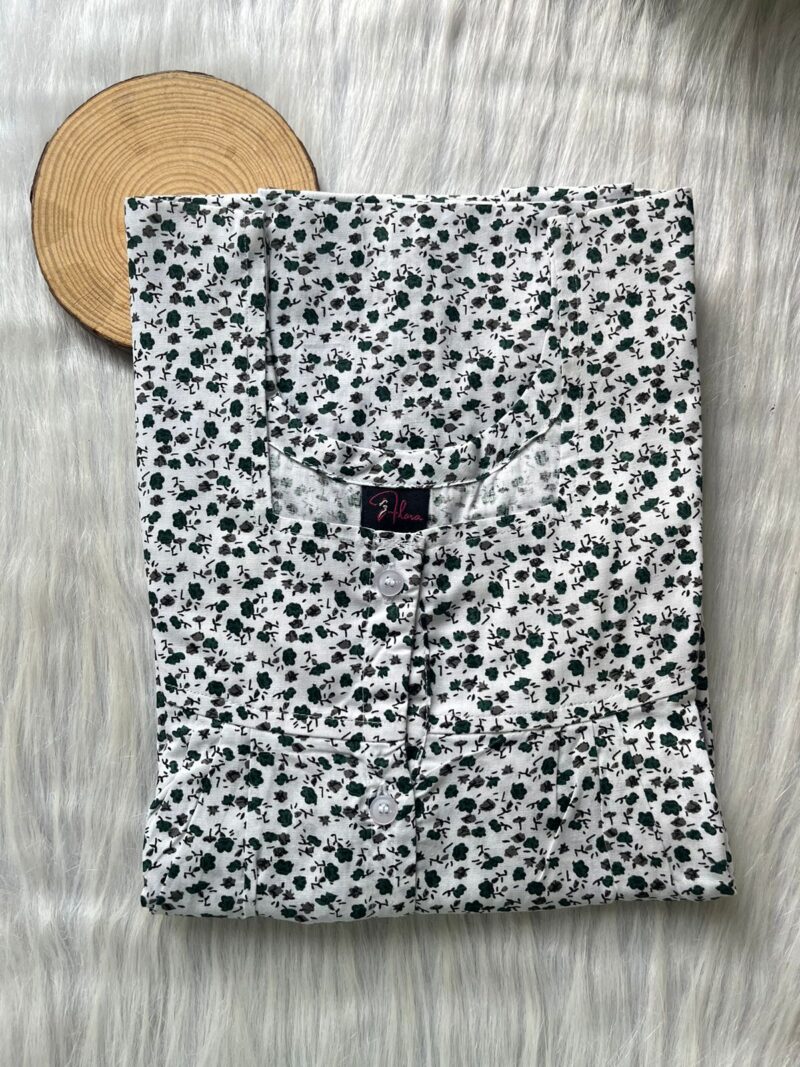 Pleated Full Open Button Nighty