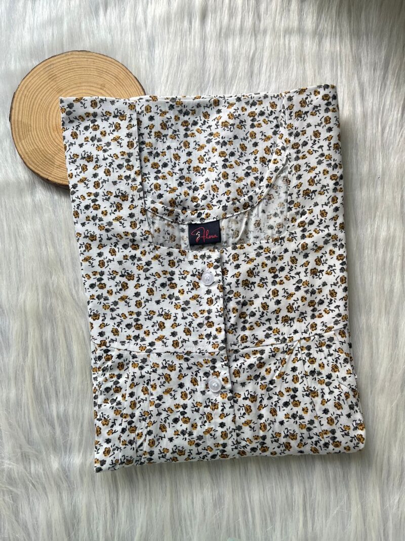 Pleated Full Open Button Nighty