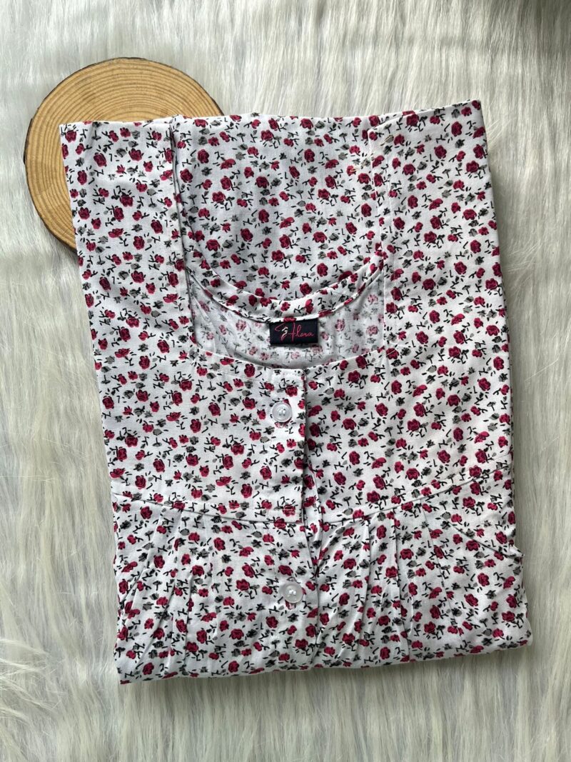 Pleated Full Open Button Nighty