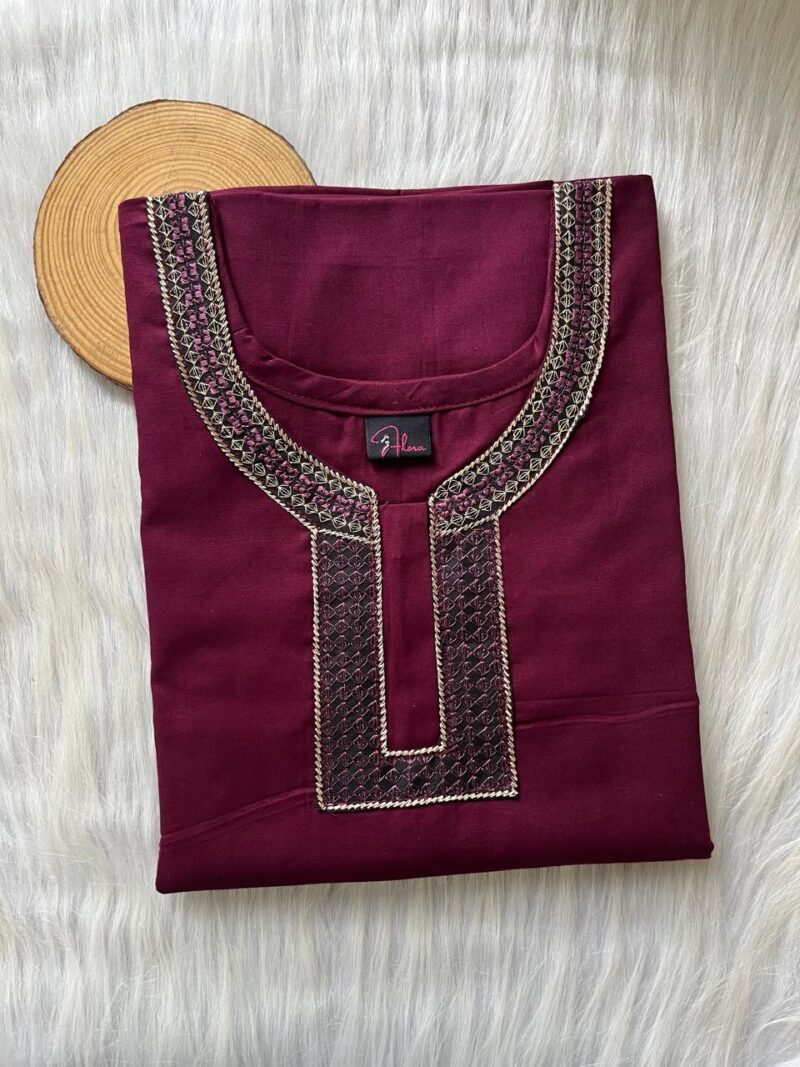 Neck Embroidery Nighty