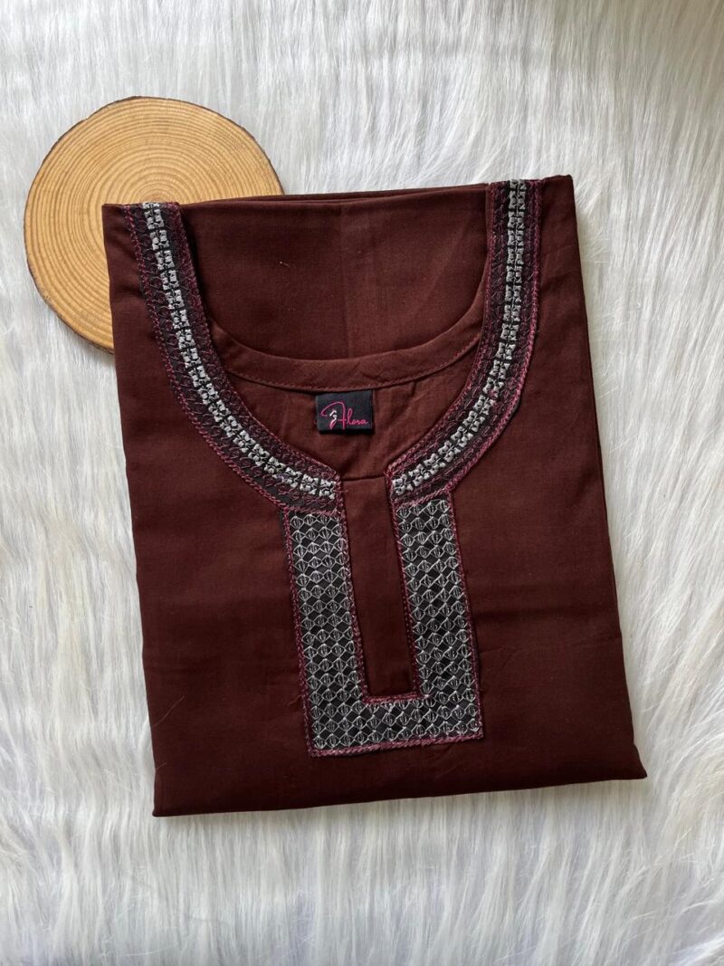 Neck Embroidery Nighty