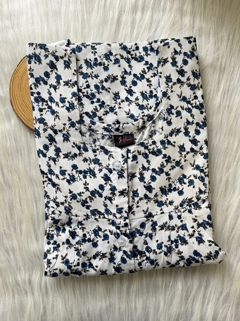 Pleated Full Open Button Nighty