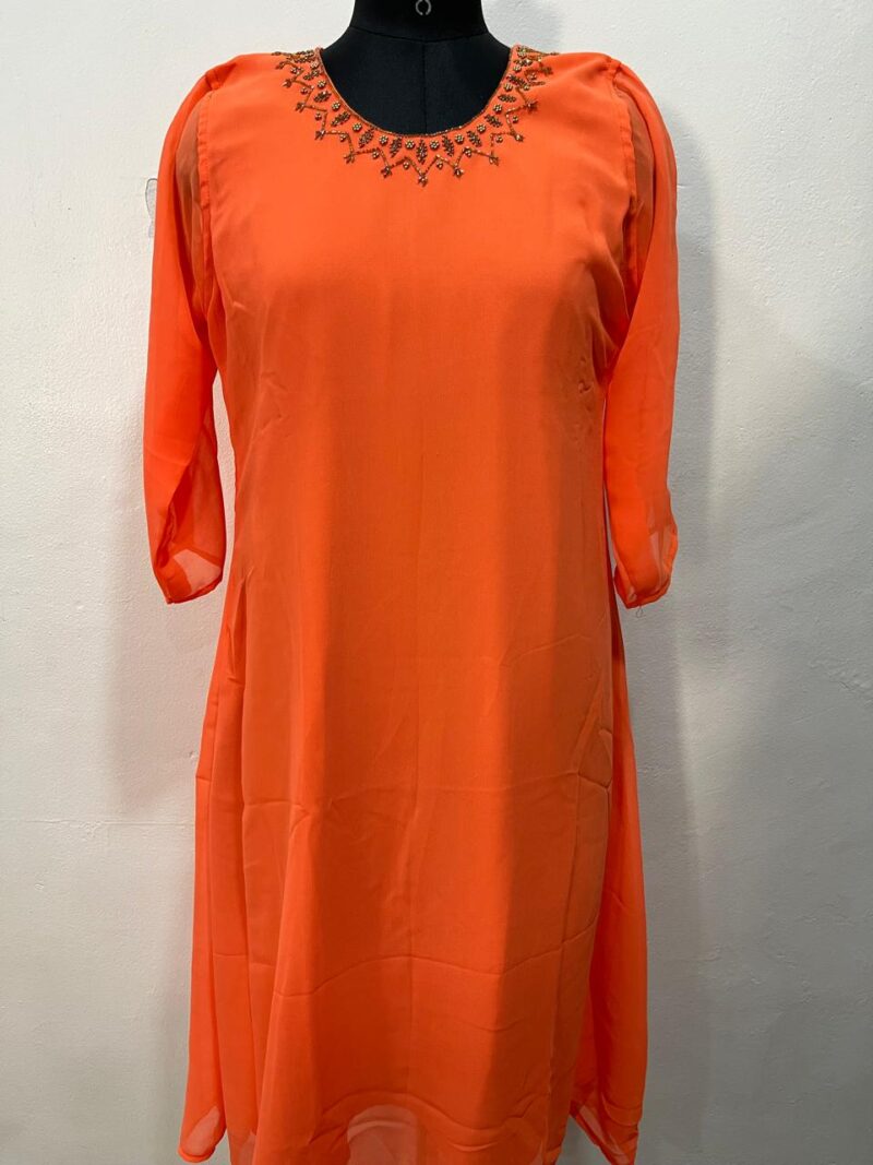 Handworked Georgette A-Line Kurti