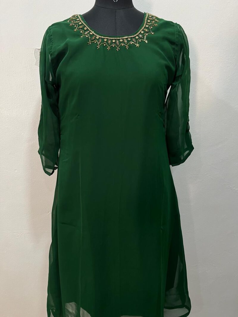 Handworked Georgette A-Line Kurti