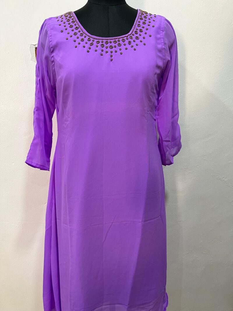 Handworked Georgette A-Line Kurti