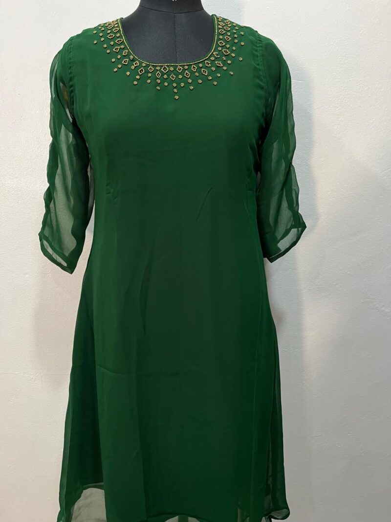 Handworked Georgette A-Line Kurti