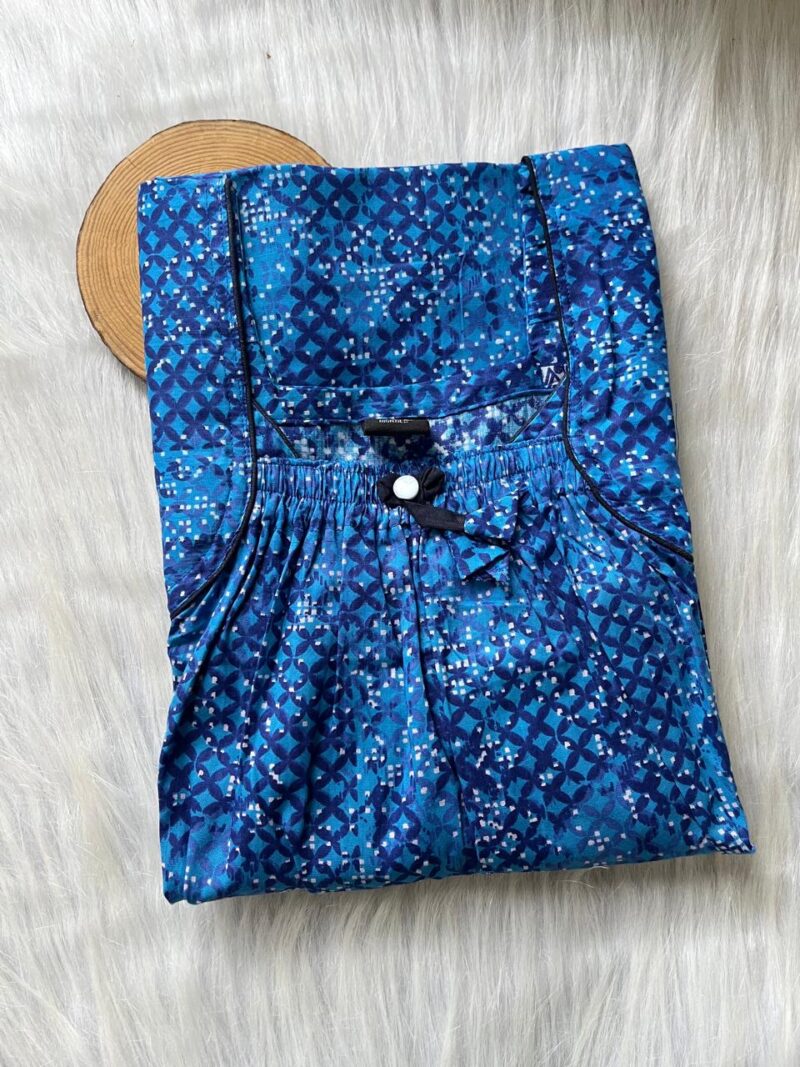 Front Elastic Pleated Nighty
