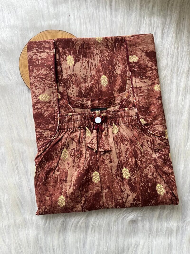Front Elastic Pleated Nighty
