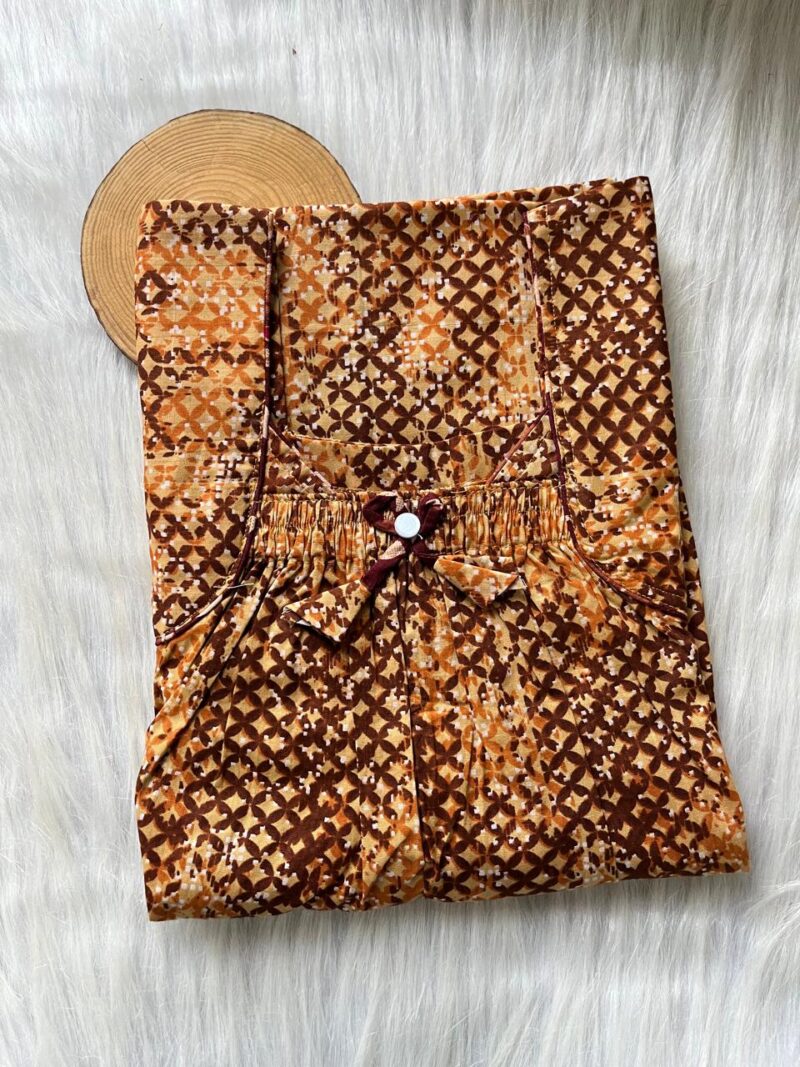 Front Elastic Pleated Nighty