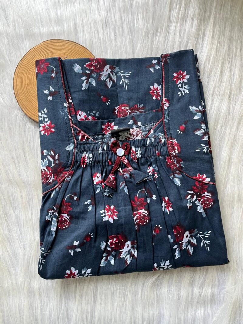 Front Elastic Pleated Nighty