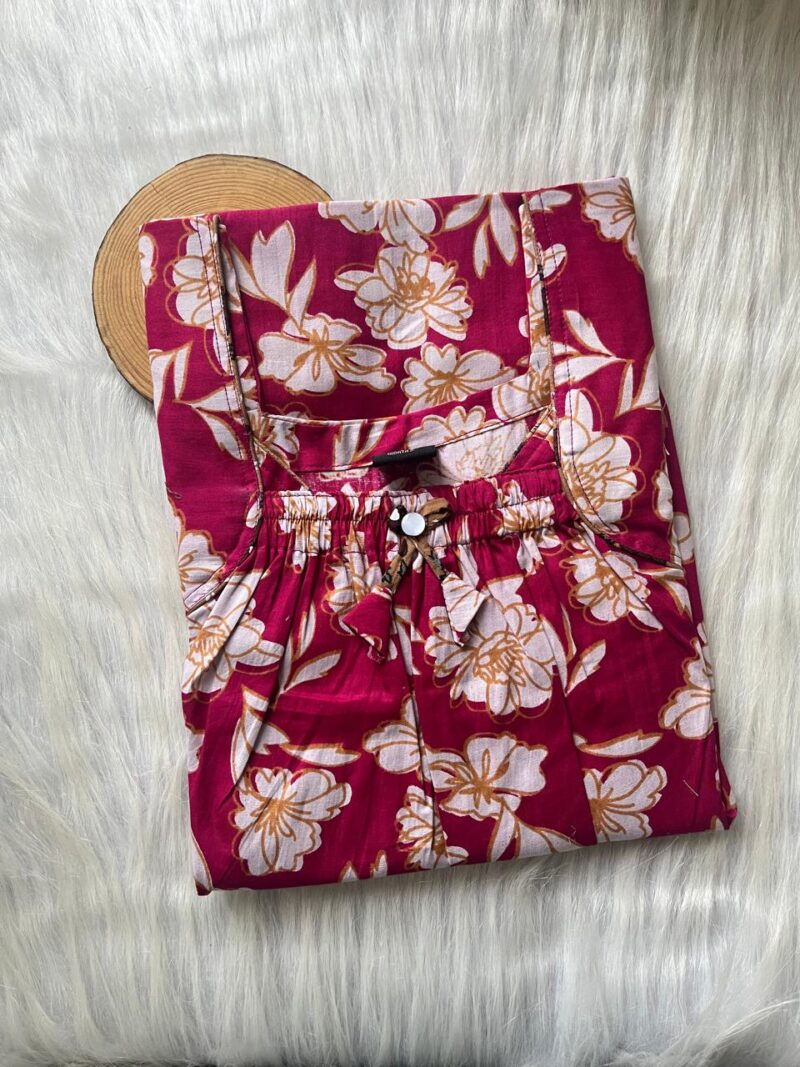 Front Elastic Pleated Nighty