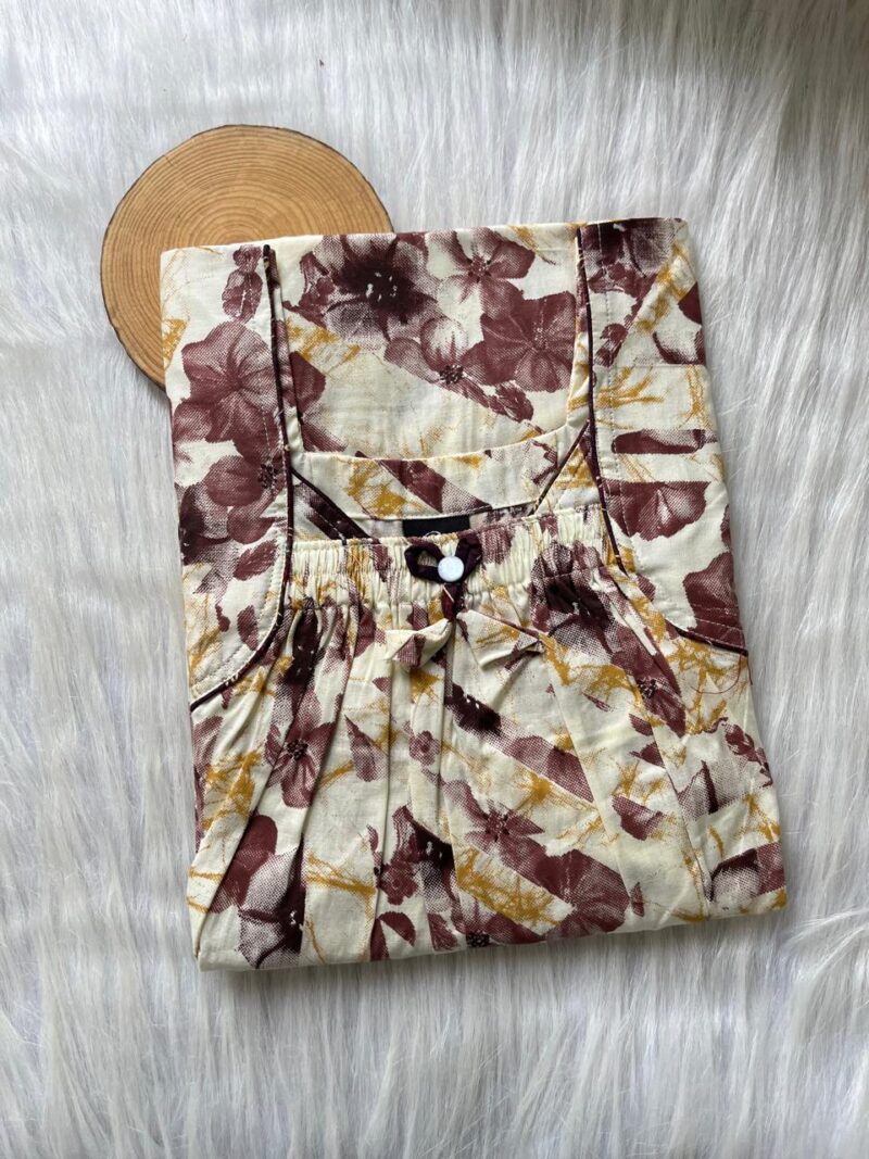 Front Elastic Pleated Nighty