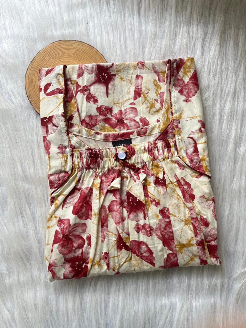 Front Elastic Pleated Nighty