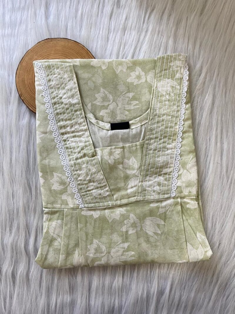 Pure Cotton V-Neck Pleated Nighty