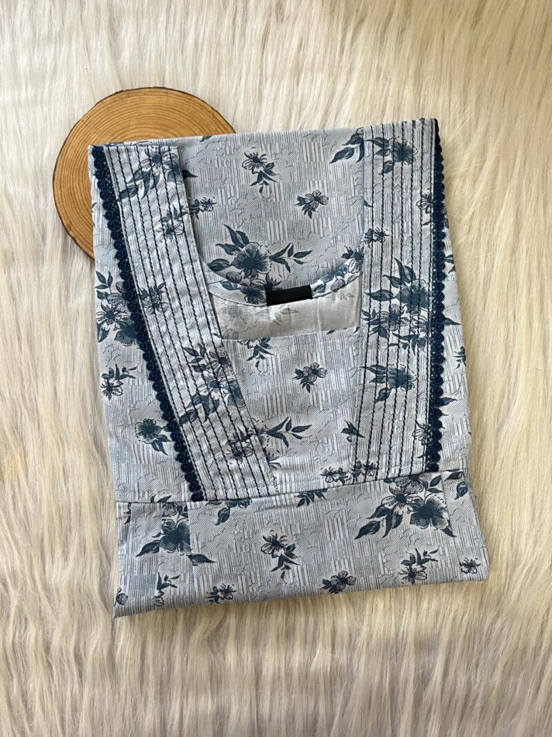 Pure Cotton V-Neck Pleated Nighty