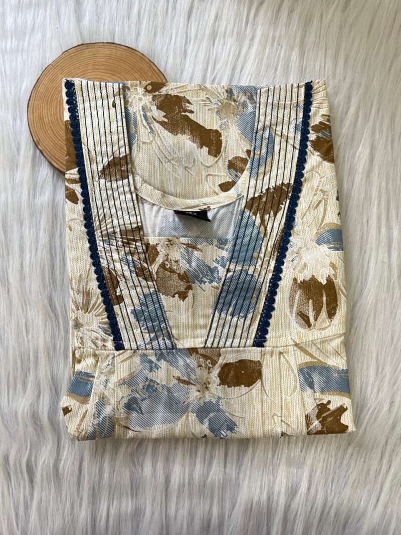 Pure Cotton V-Neck Pleated Nighty