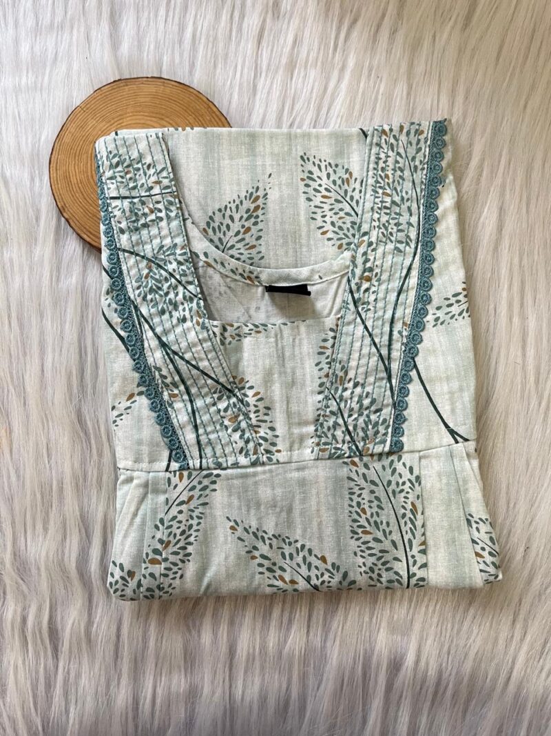 Pure Cotton V-Neck Pleated Nighty