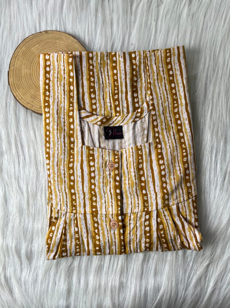 Pleated Full Open Button Nighty